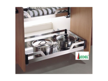 Ngăn kéo để xoong nồi Inox hộp 304 cao cấp, giảm chấn gắn liền 